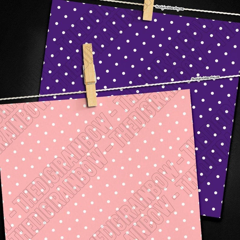 100 SEAMLESS Polka Dot Digital Paper Rainbow Printable Polkadot Pattern ...