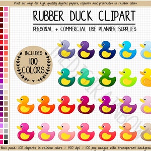 100 KACZKA GUMOWA clipart kaczka cyfrowy papier kąpiel dla dzieci clipart kaczka naklejki chłopiec clipart naklejki dla dziewczynki tęczowa naklejka na planer dla dziecka