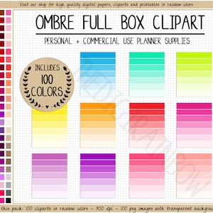 VERKOOP 100 ombre volledige doos planner stickers ombre clipart volledige doos afdrukbare planner stickers Erin Condren Mambi Happy planner COMMERCIEEL GEBRUIK