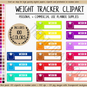 SALE 100 WEIGHT TRACKER clipart bathroom scale health digital planner sticker weight loss printable weight tracker diet journal fitness goal