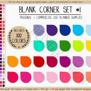 VENTE 100 clipart goutte d'eau coin rond autocollant goutte d'eau clipart arc-en-ciel autocollants fonctionnels imprimable Erin Condren Goodnotes Happy Planner