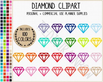 SALE 100 DIAMOND clipart diamond stickers gemstone clipart wedding clipart diamond planner stickers wedding planner stickers diamond print