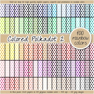 100 SEAMLESS colored polka dots digital paper printable rainbow scrapbook sheet polkadot pattern 12x12 background pastel neutral bright dark