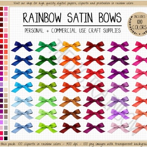 VERKOOP 100 boog clipart regenboog satijnen strik planner sticker digitale lint clipart digitale scrapbooking boog versiering leuke decoratieve sticker