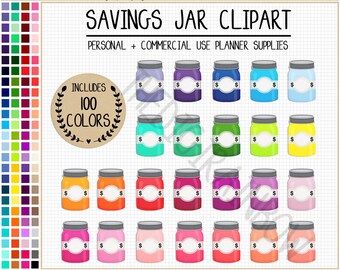 100 SAVINGS SALE Clipart Geld Dose Aufkleber Geld Planer Sticker Financiers digitale Aufkleber Sparschwein Clipart Goodnotes Erin Condren Hobonichi