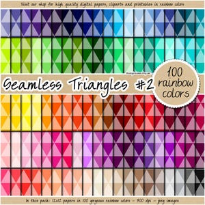 100 SEAMLESS barwiony trójkątny papier cyfrowy do druku geometryczny papier do pakowania tęczowy wzór plemienny scrapbook pastelowy neutralny jasny ciemny