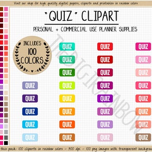 VENDA 100 QUIZ adesivo digital planejador escolar adesivo aluno e professor clipart arco-íris adesivos para faculdade para impressão adesivos para estudo de exame