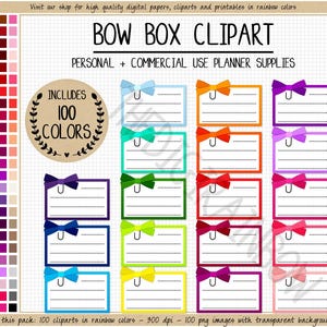Verkauf 100 Bogen Box Clipart Bogen digitaler Planer Aufkleber Regenbogen Aufkleber Pastell Box Aufkleber Erin Condren Goodnotes Happy Planner kommerzielle Nutzung