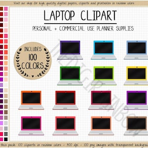 SALE 100 LAPTOP clipart rainbow laptop stickers computer stickers computer clipart printable laptop planner stickers colorful laptop icon