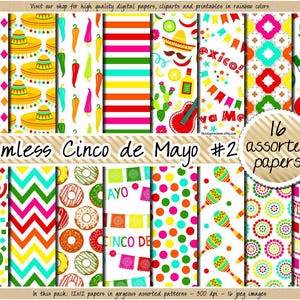 SALE Cinco de Mayo digital paper Cinco de Mayo clipart Cinco de mayo background Mexican pattern cinco de mayo printable fiesta party favors