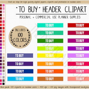 VENTA 100 PARA COMPRAR pegatinas de planificador pegatinas de lista de compras imprimibles pegatinas de planificador arcoíris pegatinas de Erin Condren uso comercial clipart de planificador para hacer