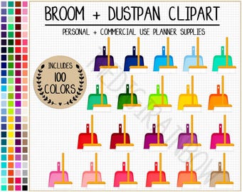 100 CLEANING clipart broom clipart household clipart house cleaning planner stickers chores printable planner stickers Kikki K Plum Planner