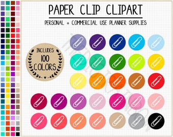 VENDITA 100 adesivi con graffetta, clipart con graffetta, clipart con raccoglitore, icona con graffetta arcobaleno, adesivo scolastico, graziosa graffetta per grafica di planner