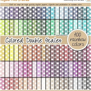 100 Regenbogen Jakobsmuscheln digitale Papierwaage digitales Papier Papierwaage chinesisches Papier geometrisches Muster maritimer Druck 12x30 cm Pastell