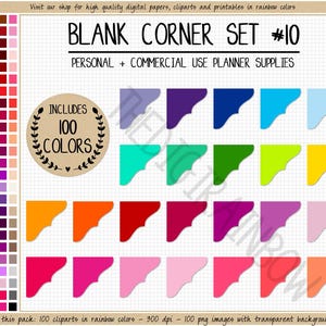 SALE 100 bracket corner digital sticker decorative corner clipart functional sticker printable Erin Condren rainbow Goodnotes Happy Planner