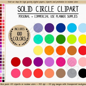 VERKOOP 100 RAINBOW CIRCLE clipart lege cirkel stickers heldere cirkel planner sticker kleurrijke Erin Condren stickers afdrukbare dop van de fles