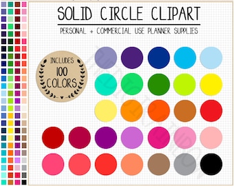 SALE 100 RAINBOW CIRCLE clipart blank circle stickers bright circle planner sticker colorful Erin Condren stickers printable bottle cap