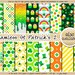 Shamrock Digital Paper Four Leaf Clover Seamless Repeat Pattern ...