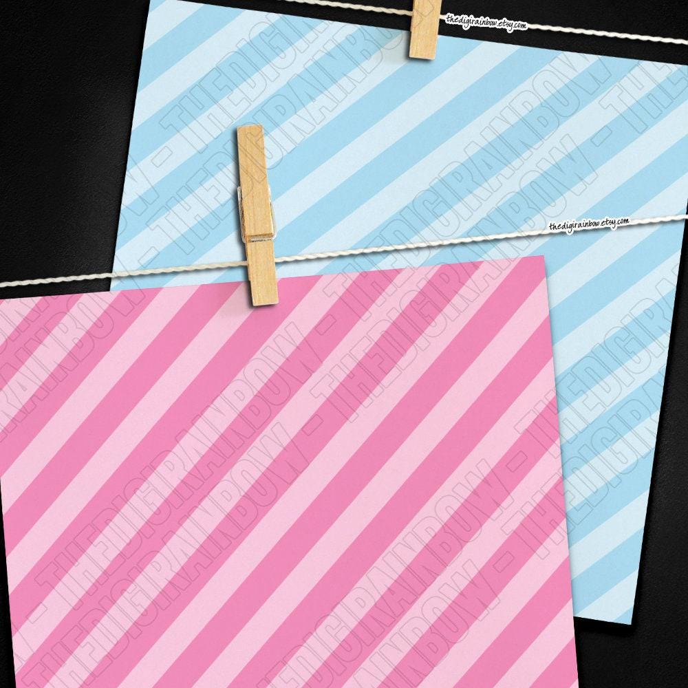 100 SEAMLESS Striped Digital Paper Tinted Large Diagonal Stripe ...