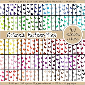 100 Schmetterlinge, digitales Papier, Schmetterlingsmuster, ausdruckbar, Schmetterlingspapier, Schmetterlingsmuster, papier