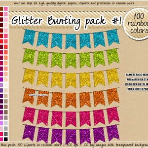 VERKOOP 100 glitter gors clipart vlag clipart banner clipart glitter clipart pastel gors lichte heldere neutrale gors planner sticker