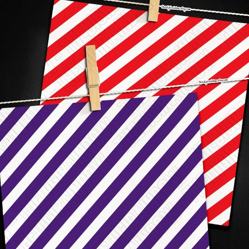 100 SEAMLESS Big Diagonal Stripes Digital Paper Lrainbow Stripes ...