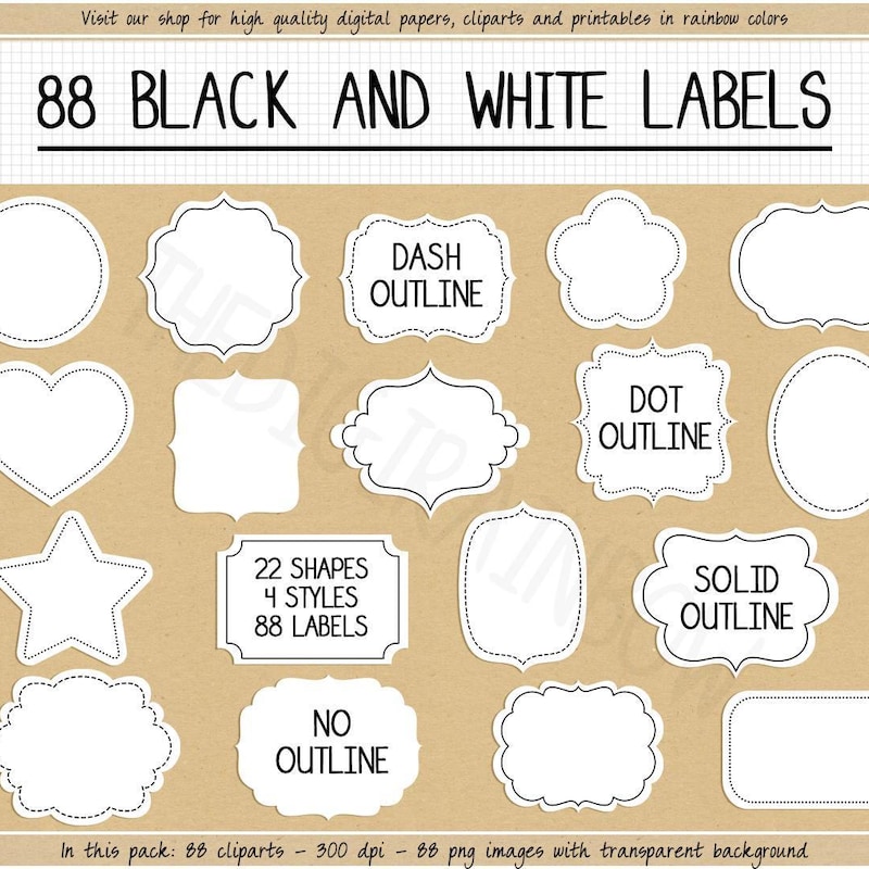 Label Outlines - Etsy