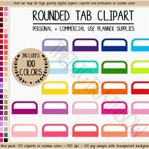 VERKOOP 100 tabblad clipart regenboog tabblad stickers afdrukbare planner scheidingswand kleurrijke planner tabbladen lege planner tabbladen lege scheidingslijn pastel stickers