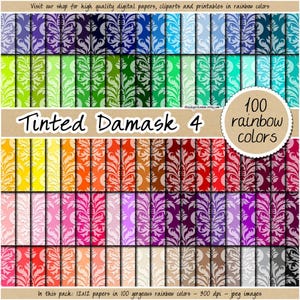 100 naadloze bruiloft digitaal papier damast patroon regenboog afdrukbare bloemen achtergrond bruiloft plakboek 12 x 12 pastel neutraal helder donker