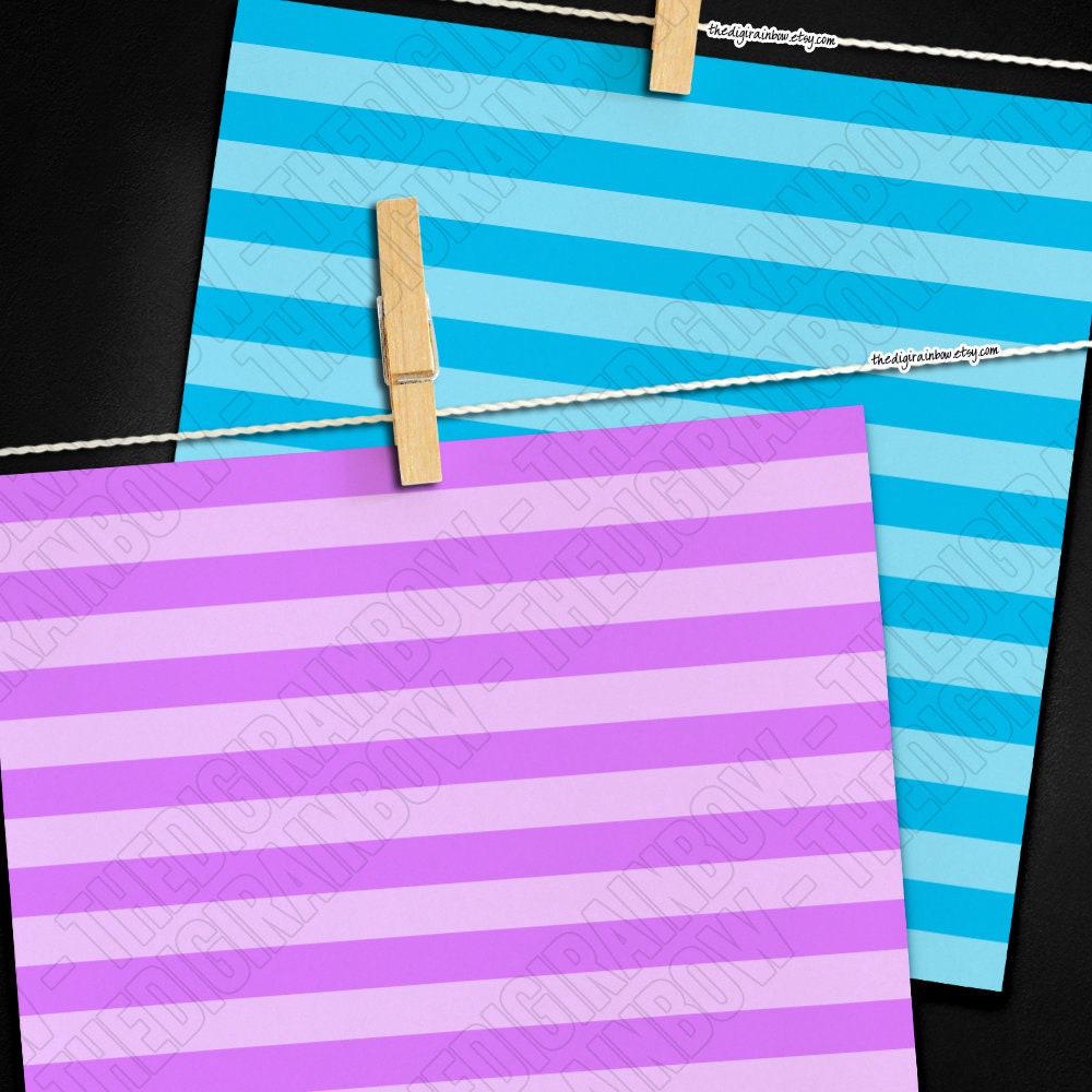 100 SEAMLESS Stripes Tinted Digital Paper Horizontal Stripe Pattern ...