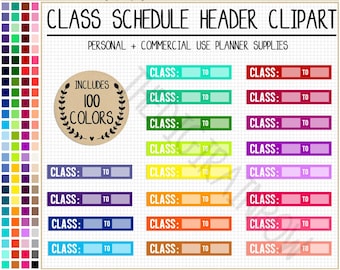 VENTA 100 HORARIO DE CLASES clipart horario de trabajo pegatina planificador escolar pegatina colegio pegatina de encabezado imprimible pegatinas de arcoíris de Erin Condren