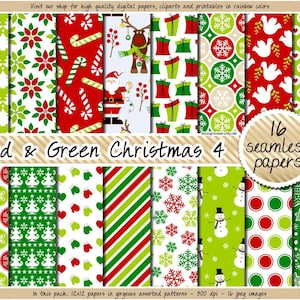 Papel digital de natal sem costura, papel digital de papai noel, fundo de férias, padrão de natal, design de scrapbooking de natal, bengala de doce, rena