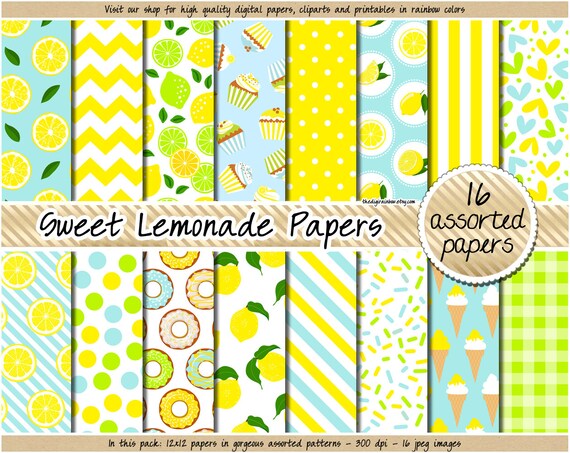 Download Scrapbooking Paper Lime Digital Papers Printable Lemons Sheets Limes Background Patterns Citrus Digital Sheets Lemon Digital Sheets Fruit Digital Wrapping