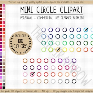VERKOOP 100 checklist stickers rond selectievakje één aankruisvak afdrukbare planner sticker Erin Condren Happy Planner COMMERCIEEL GEBRUIK clipart