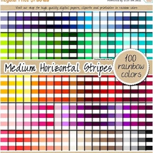 100 SEAMLESS striped paper horizontal stripes digital paper printable rainbow paper digital scrapbooking stripe pattern neutral bright