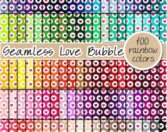 100 coeur transparent papier numérique motif à pois coeur rose fond romantique Saint valentin scrapbook 12 x 12 pastel neutre clair foncé
