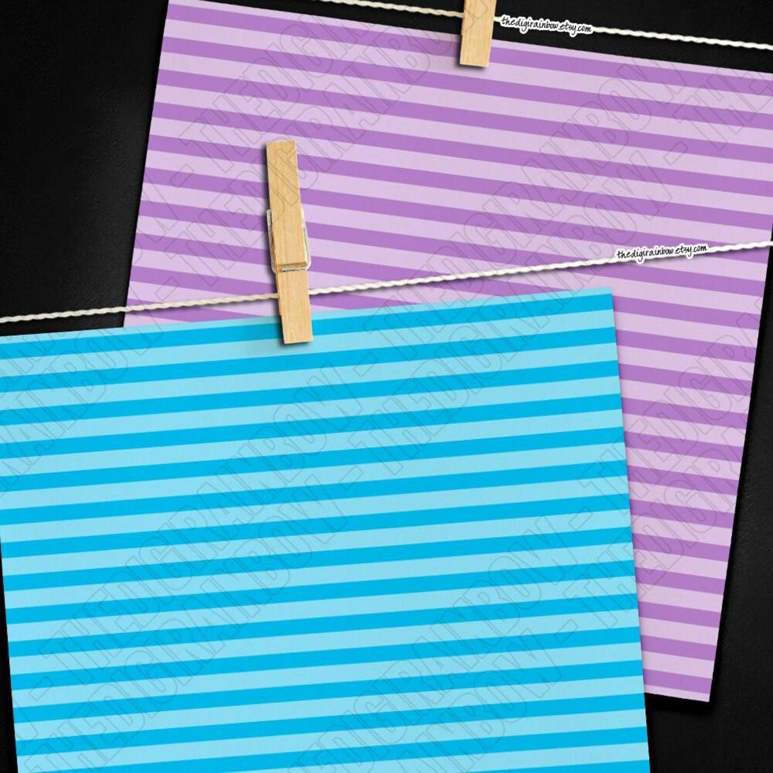 100 SEAMLESS Tinted Medium Horizontal Striped Digital Paper Stripe ...