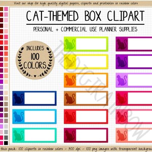 SALE 100 CAT half box sticker rainbow pet sticker groomers sticker vet appointment sticker cat food sticker cat medication feline sticker