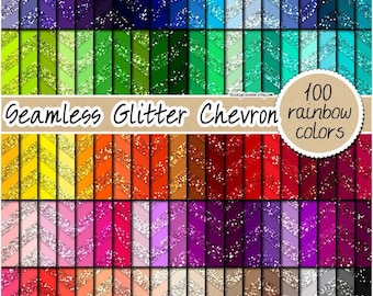 OFERTA 100 Papel digital Chevron brillante con patrón de brillo arcoíris sin costuras, fondo glam de lujo, lentejuelas metálicas, oro rosa, plata, rosa y azul