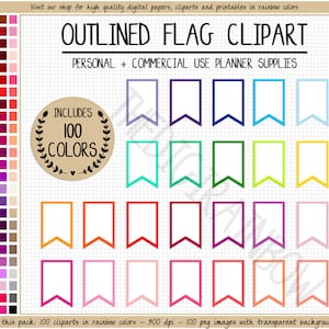 VERKOOP 100 VLAG clipart regenboogvlag stickers heldere planner sticker afdrukbare banner kleurrijke stro vlag wimpel vlag clipart gors clipart