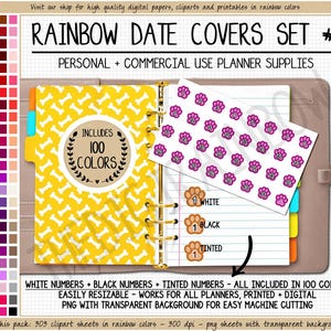 BUNDLE 300 Paw Date Cover Aufkleber Pfötchen Clipart druckbar Datum Dot Cover Nummer Aufkleber Goodnotes Digitaler Planer Hobonichi Bullet Journal