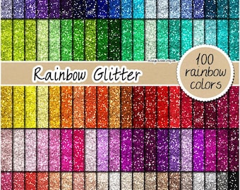 SPRZEDAŻ 100 brokatowy cyfrowy papier bezszwowa tęcza brokatowy cyfrowy papier brokatowy clipart scrapbooking do druku brokat pastelowy złoty srebrny różowy