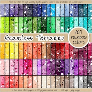 100 terrazzo digital paper seamless marble texture stone pattern printable scrapbook paper rainbow luxury background glam dollhouse floor