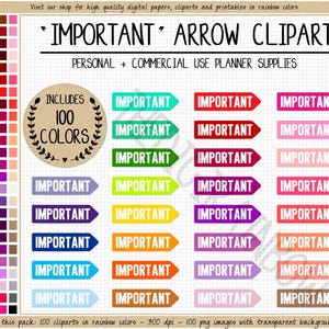 VENTE 100 autocollants numériques importants rappelez-vous des cliparts planificateur pour faire des autocollants n'oubliez pas urgent arc-en-ciel imprimable Erin Condren Goodnotes
