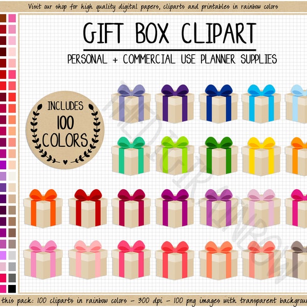 SALE 100 GIFT BOX clipart rainbow gift stickers colorful present planner stickers rainbow birthday stickers christmas presents Erin Condren