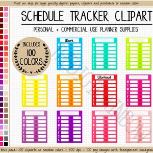 SALE 100 DAILY SCHEDULE printable sticker weekly planner sticker school clipart study sticker work tracker sticker time tracker Erin Condren