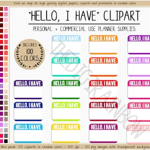 SALE 100 Printable Hello I Have Tag rainbow blank hello my name is Sticker Acrylic Invisible Illness Awareness Accessoires Label