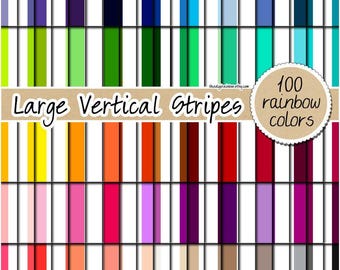 100 papel digital de rayas verticales grandes sin costuras, patrón de arcoíris digital, papel para álbumes de recortes, 12 x 12, pastel neutro brillante oscuro