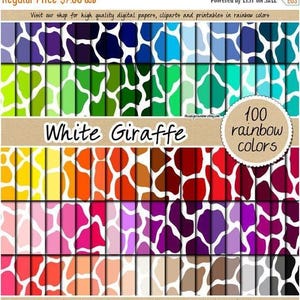 100 giraffe digital paper safari animal print digital paper rainbow scrapbooking kit pattern printable 12x12 pastel neutral bright dark