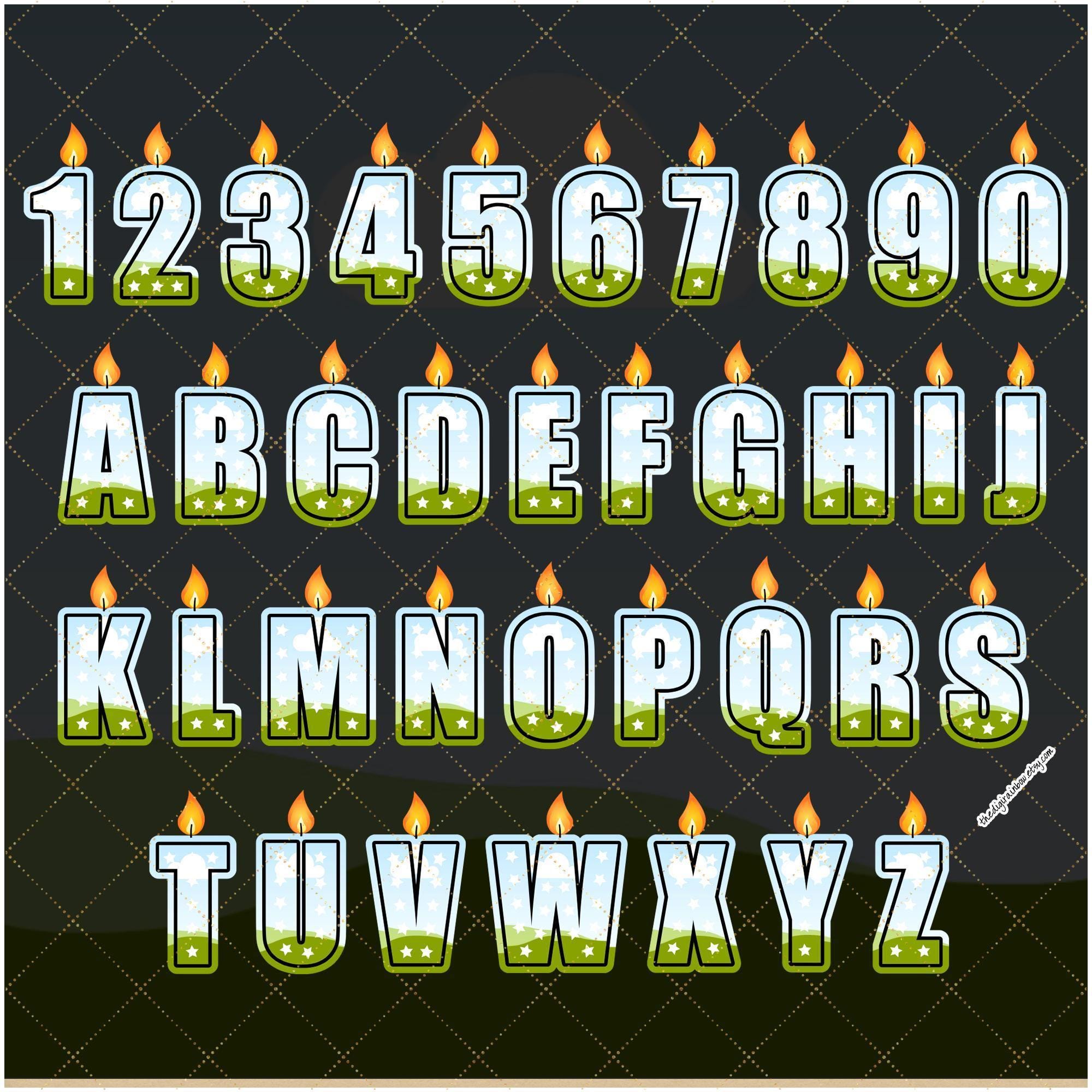 EDITABLE Candle Numbers and Letters Frames, Make Your Own Birthday ...